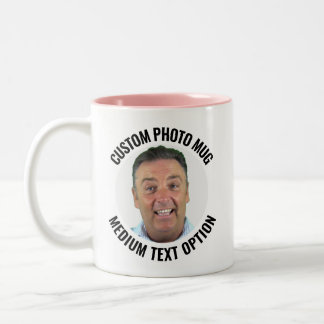 Café Em Dois Tons Caneca de Foto Personalizada PINK de Duas Cores co