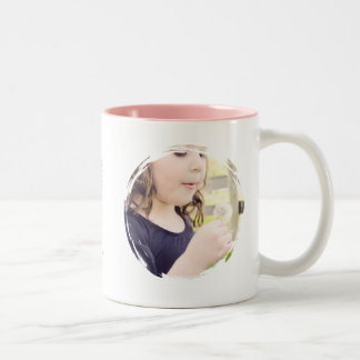 Café Em Dois Tons Caneca de Foto - Personalizada Rosa