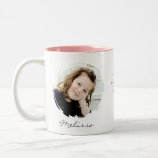 Café Em Dois Tons Caneca de Foto - Rosa Personalizada com ASL ILY
