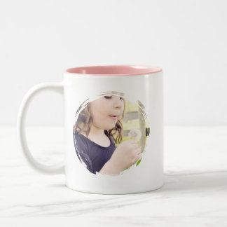 Café Em Dois Tons Caneca de Foto - Rosa Personalizada com ASL ILY