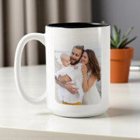 Caneca de Fotos da Família com Cantos Arredondados