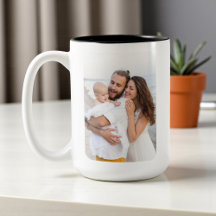 Caneca de Fotos da Família com Cantos Arredondados