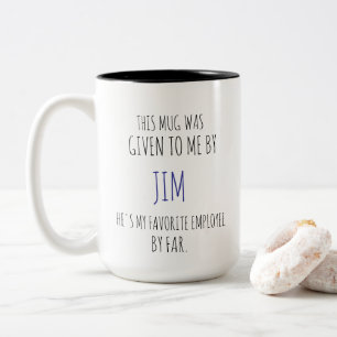 Café Em Dois Tons Caneca de Funcionário Favorito – Presente Divertid