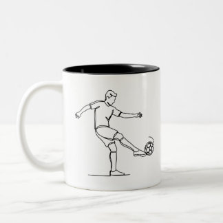 Café Em Dois Tons Caneca de Futebol Linha Artística de Jogador de Fu