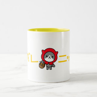 Café Em Dois Tons Caneca de Ganbare Japão - gatinho