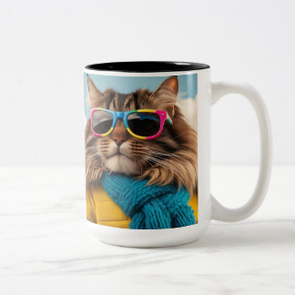 Café Em Dois Tons Caneca de gato animal