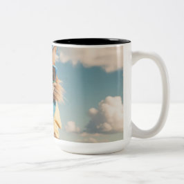 Café Em Dois Tons Caneca de gato animal