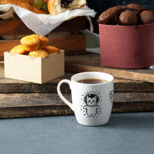 Café Em Dois Tons Caneca de Gato Cósmica - Víblias de Gatinho Espaci