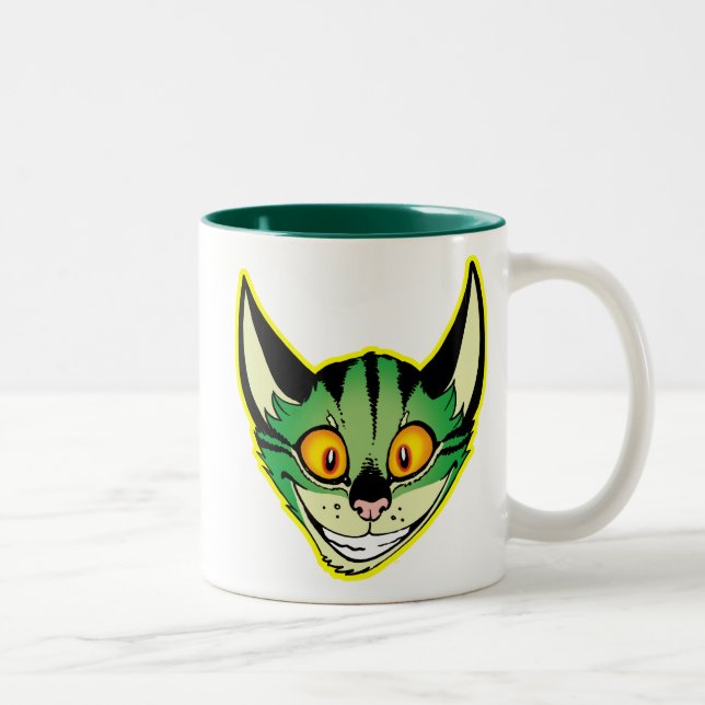 Café Em Dois Tons Caneca de Gato de Desenho Fluorescente (Direita)