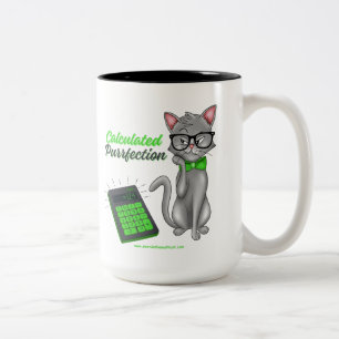 Café Em Dois Tons Caneca de Gato de Matemática Perfeição Calculada