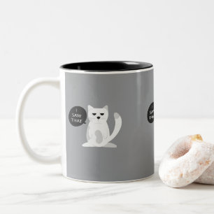 Café Em Dois Tons Caneca de Gato Engraçado Presente de Gatinho Sar
