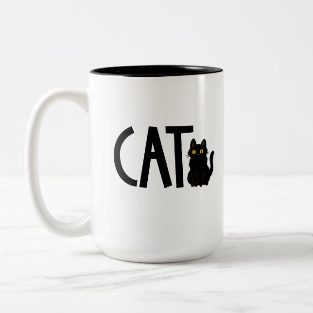 Café Em Dois Tons Caneca de Gatos (Esquerda)