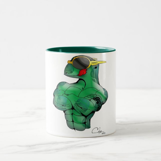 Café Em Dois Tons Caneca de Gekó (Centro)
