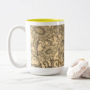 Café Em Dois Tons Caneca de girassol