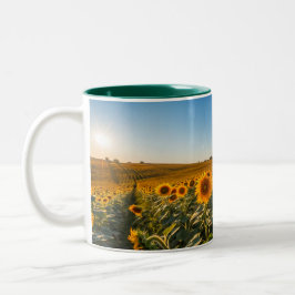 Café Em Dois Tons Caneca de Girassol Brilhante - Dotação Floral Chee