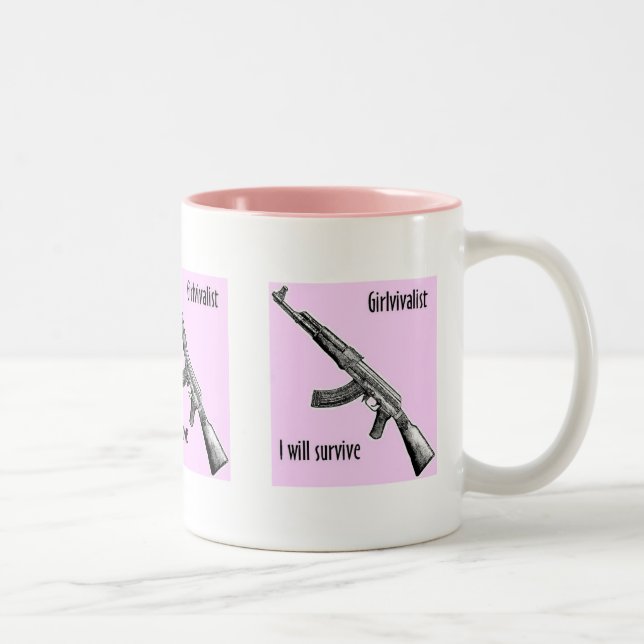 Café Em Dois Tons Caneca de Girlvivalist AK-47 (Direita)