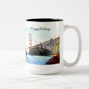 Café Em Dois Tons Caneca de golden gate bridge