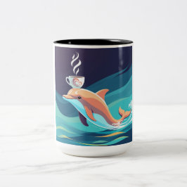 Café Em Dois Tons Caneca de Golfinho