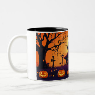 Café Em Dois Tons Caneca de Halloween