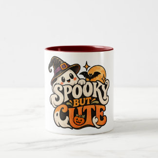 Café Em Dois Tons Caneca de Halloween Aconchegante de Bruxa Fantasma