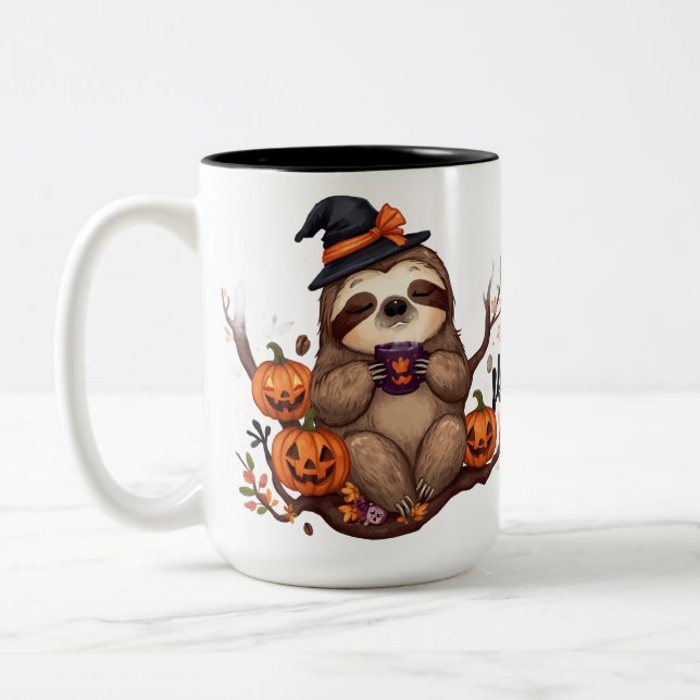 Café Em Dois Tons caneca de Halloween colorida fofa (Esquerda)