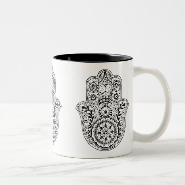 Café Em Dois Tons Caneca de Hamsa (Direita)
