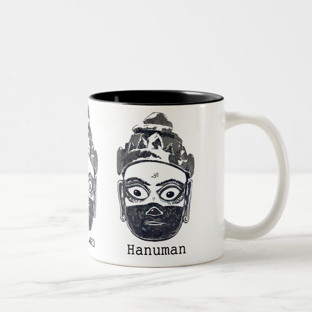 Café Em Dois Tons Caneca de Hanuman (B/W) (Direita)