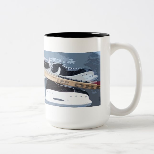 Café Em Dois Tons Caneca de Hockey (Direita)