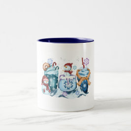 Café Em Dois Tons Caneca de Homem de Neve