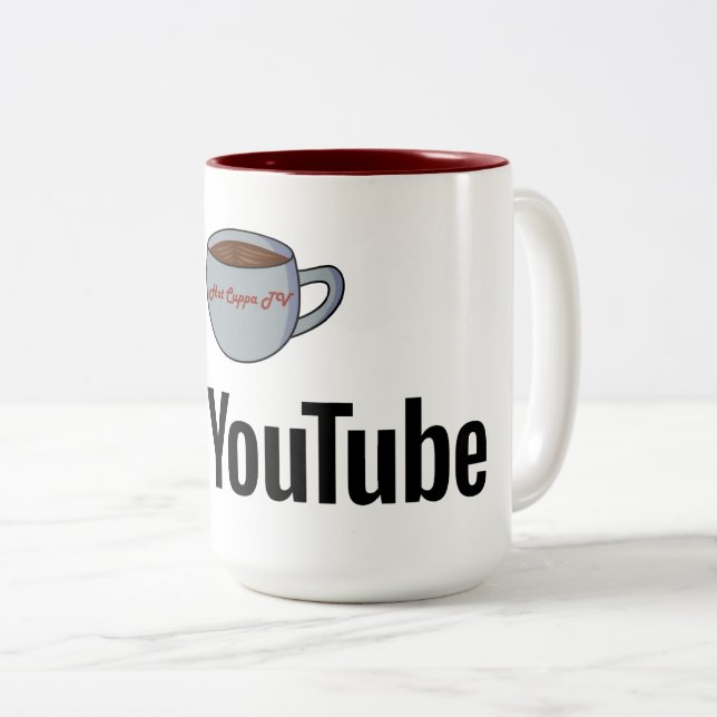 Café Em Dois Tons Caneca de HotCuppaTV (Frente Esquerda)