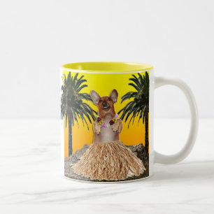 Café Em Dois Tons Caneca de Hula do Dachshund