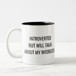 Café Em Dois Tons Caneca de Humor de Introvertido – Presente de Pers