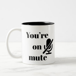 Café Em Dois Tons Caneca de Humor de Reunião Virtual “Você está no m