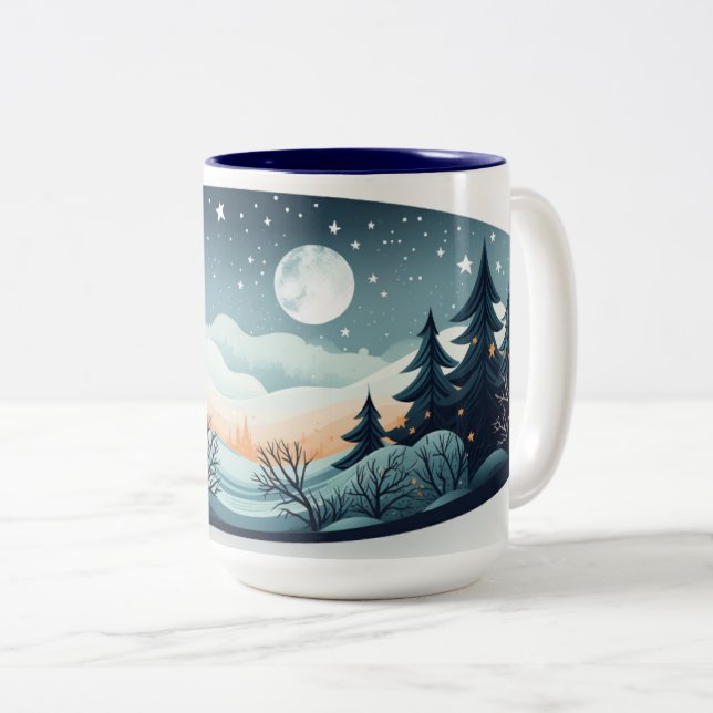 Café Em Dois Tons Caneca de inverno (Frente Esquerda)