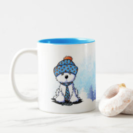 Café Em Dois Tons Caneca de Inverno Coton de Tulear KiniArt