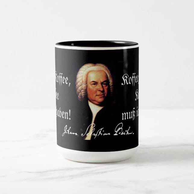 Café Em Dois Tons Caneca de J.S. Bach Koffee (Centro)
