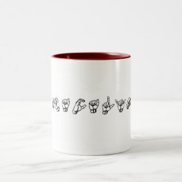 Café Em Dois Tons Caneca de Jacalyn ASL