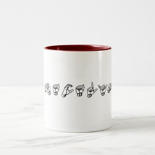 Café Em Dois Tons Caneca de Jacalyn ASL (Centro)