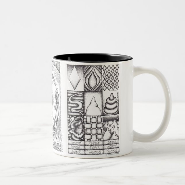 Café Em Dois Tons Caneca de Janice Yudell Snake3 (Direita)