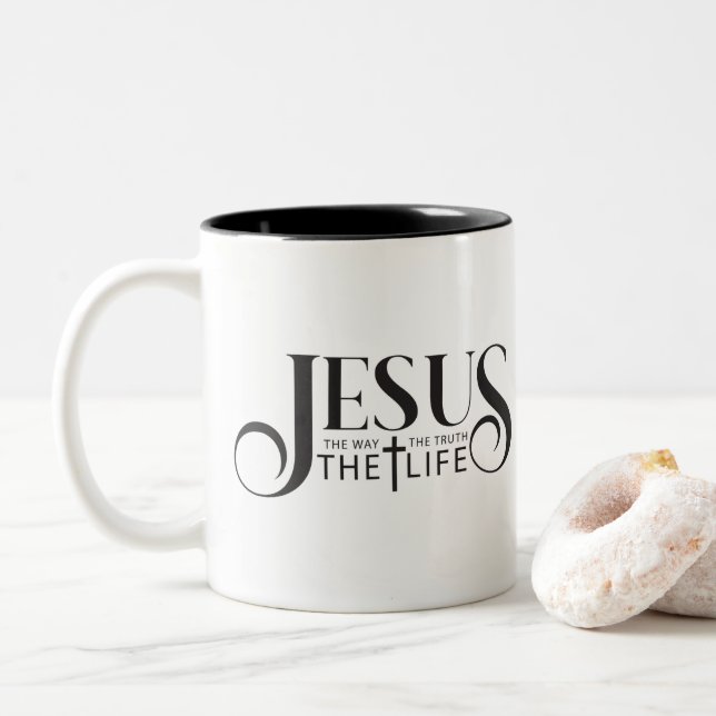 Café Em Dois Tons Caneca de Jesus (Com Donut)