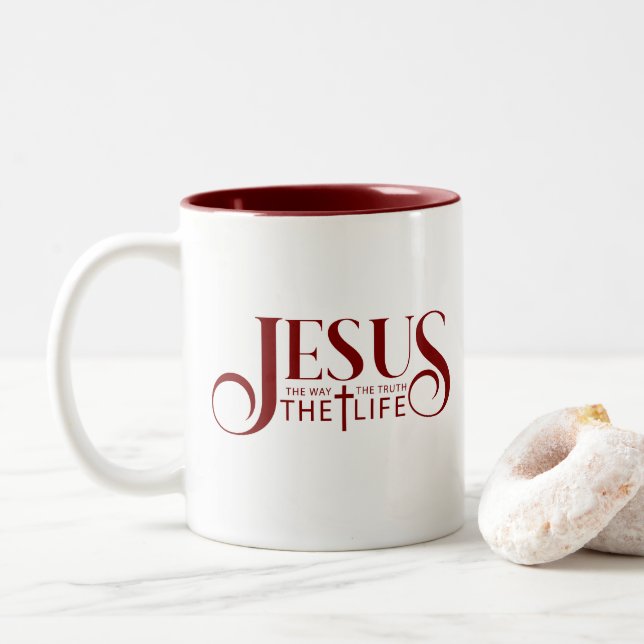 Café Em Dois Tons Caneca de Jesus (Com Donut)