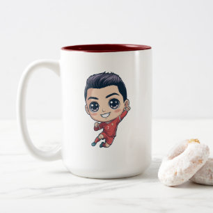 Café Em Dois Tons Caneca de Jogador de Futebol Chibi Fofo – Futebol