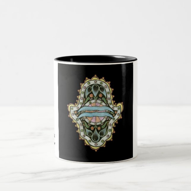 Café Em Dois Tons Caneca de Khamsa do Aquário (Centro)