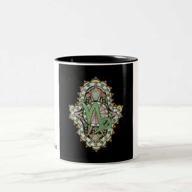 Café Em Dois Tons Caneca de Khamsa do Capricórnio (Centro)