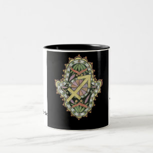Café Em Dois Tons Caneca de Khamsa do Sagitário