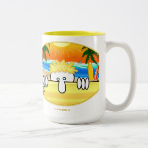 Café Em Dois Tons Caneca de Kilroy do surfista