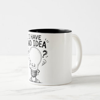 Café Em Dois Tons Caneca de lâmpada engraçada 'Não faço ideia'