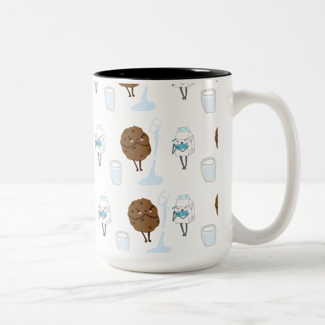 Café Em Dois Tons Caneca de Leite & Biscoitos (Direita)