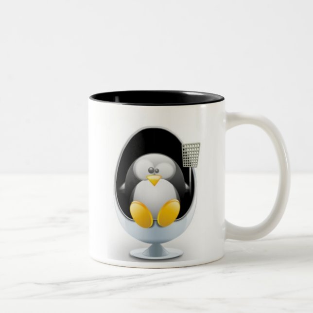 Café Em Dois Tons Caneca de Linux (Direita)