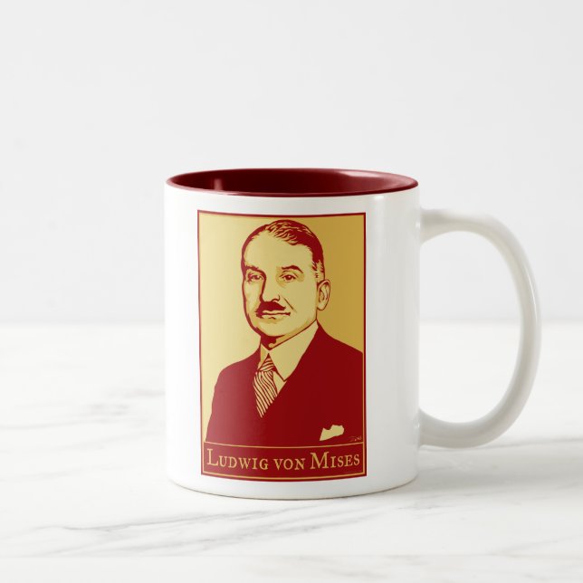Café Em Dois Tons Caneca de Ludwig von Mises (Direita)